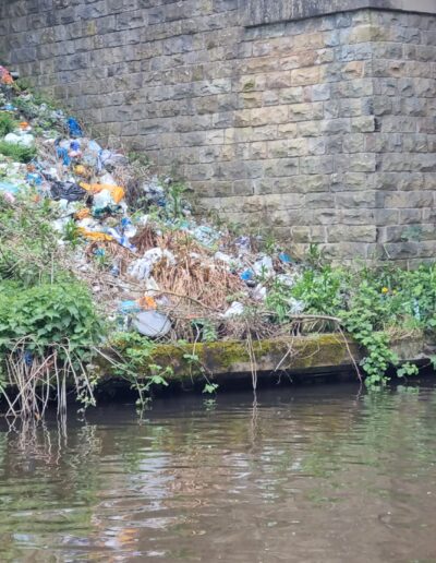 Rubbish on a canal bank