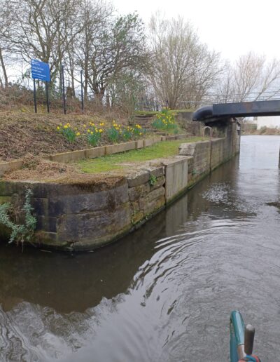 Canal bank that has been cleared